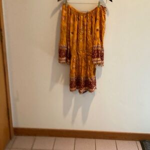 Bohemian BOHO Yellow and orange color way Women's romper